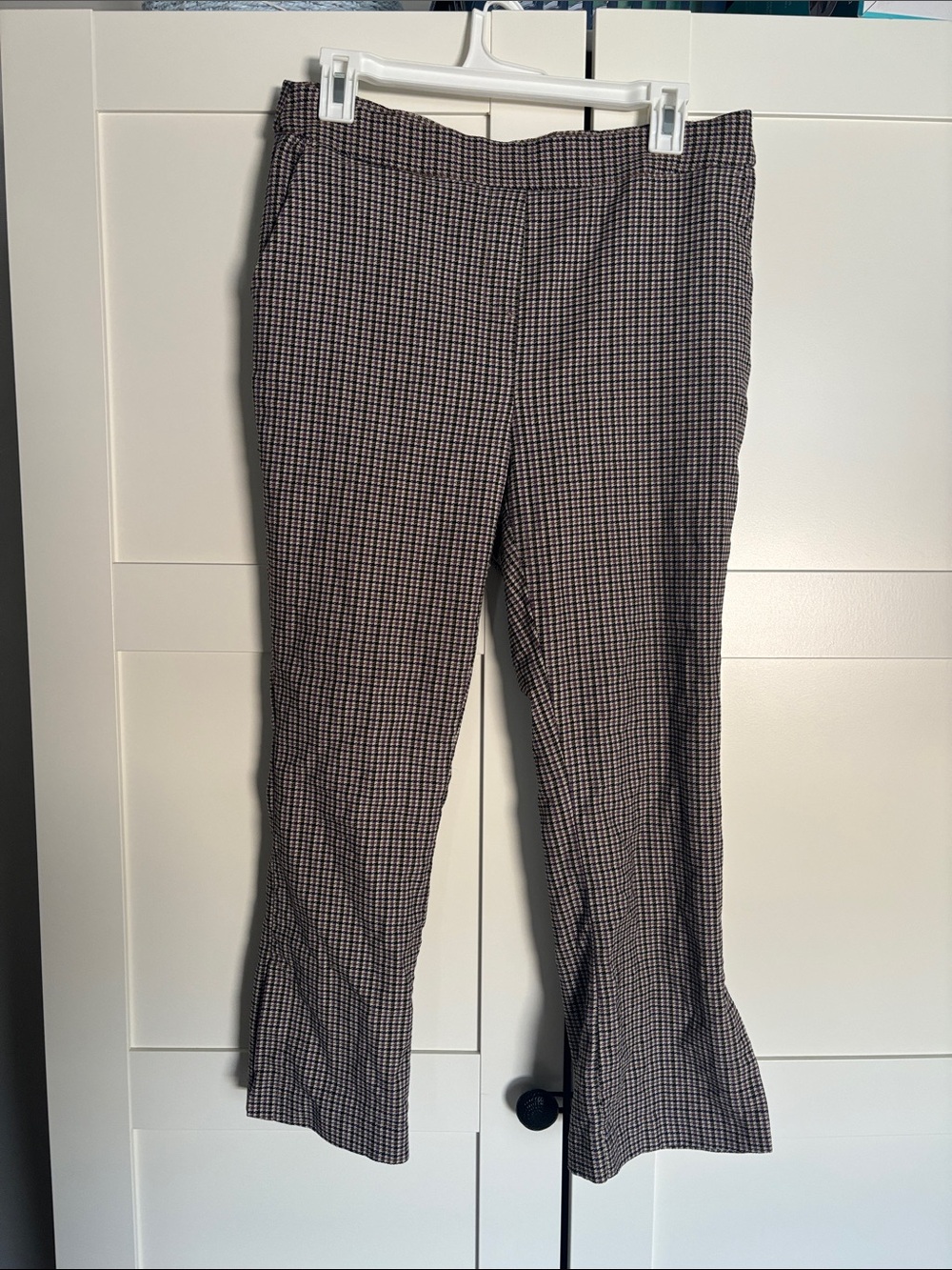 Jules & Leopold Black and White Checked Boot-Cut Pants